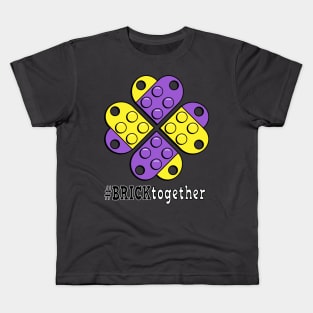 Brick Together Flower Power Non-Binary design Kids T-Shirt